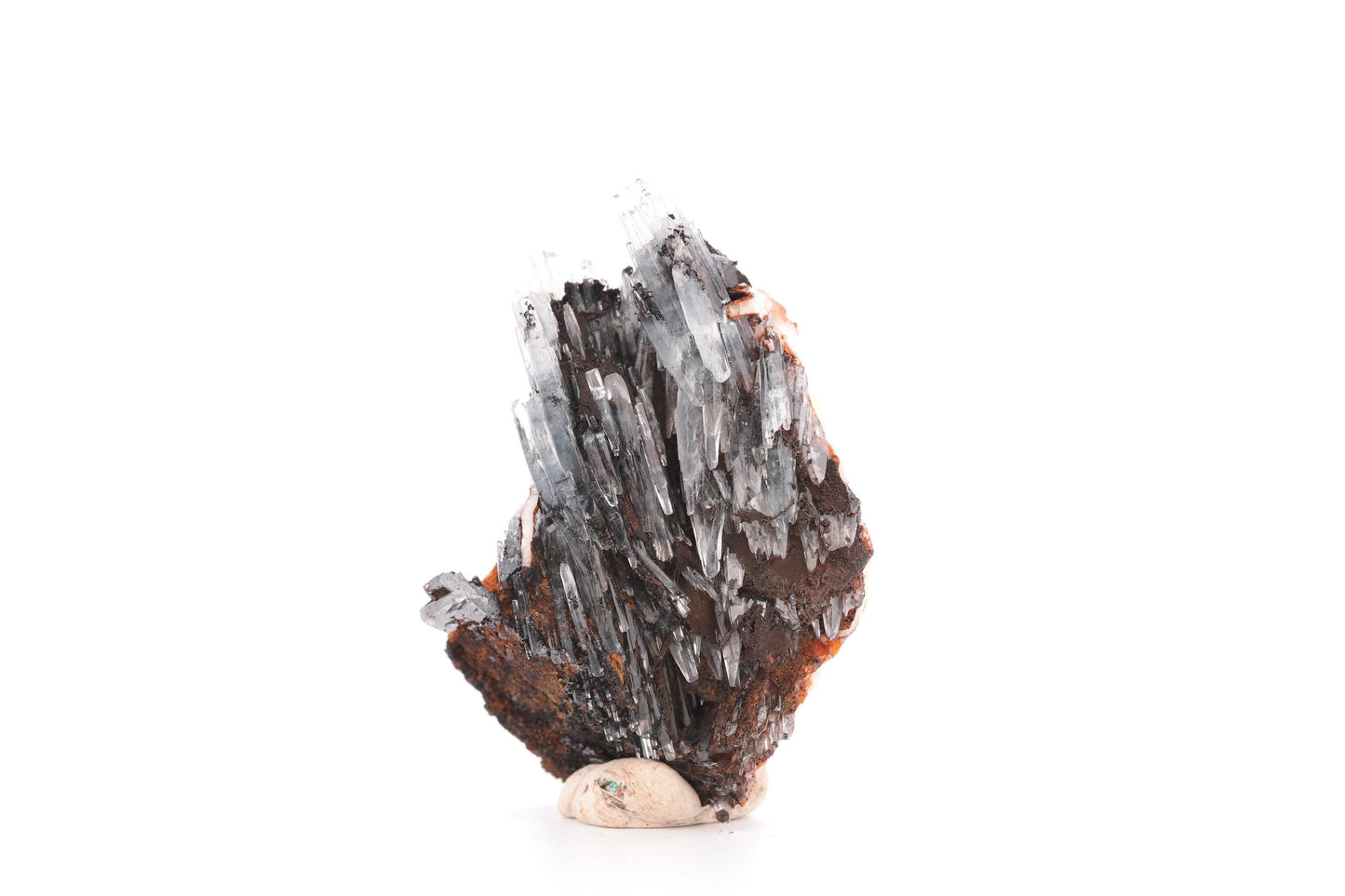 Baryte bleue sur Goéthite – Mine de Sidi Lhcen, Nador, Maroc, 42 g