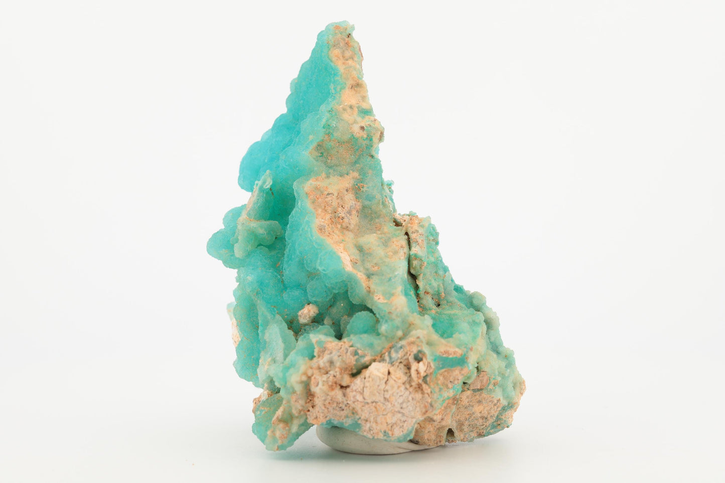 Hémimorphite naturelle du Congo – Cristaux botryoïdaux bleu turquoise avec matrice brute, 82 g