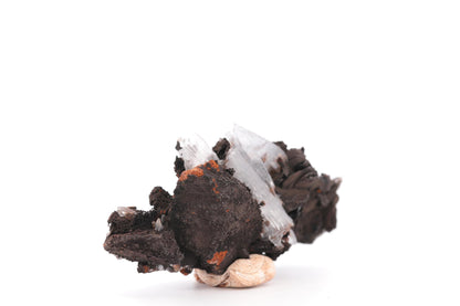 Baryte bleue sur Goéthite – Mine de Sidi Lhcen, Nador, Maroc, 41 g