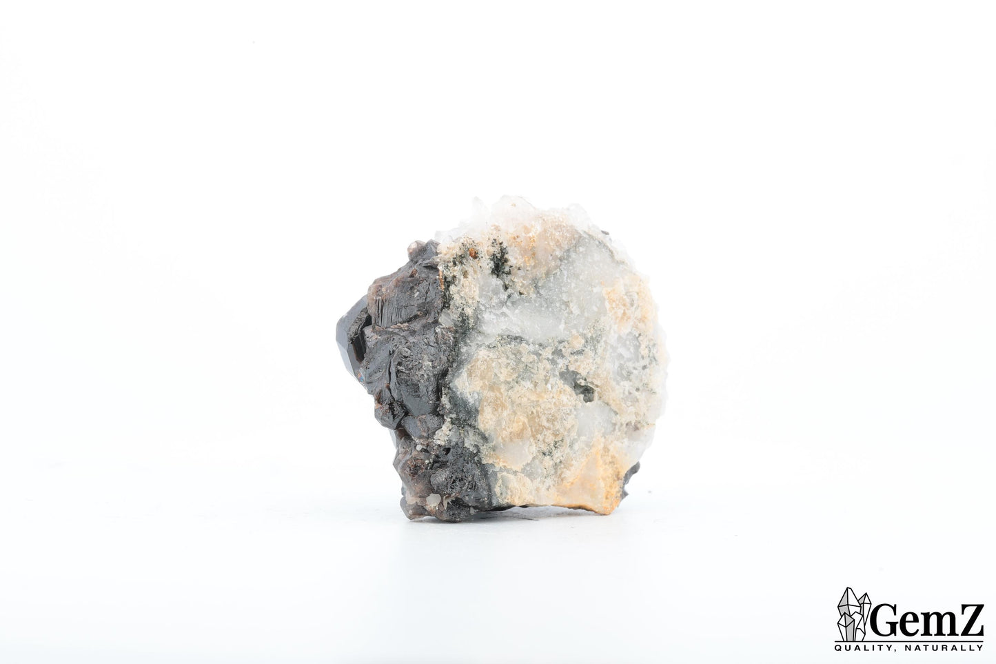 Rare ! Cassitérite brillante sur quartz – 51g !