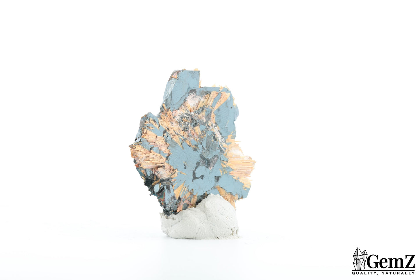 Rutile doré sur Hématite scintillante - Pièce unique de Novo Horizonte, Brésil