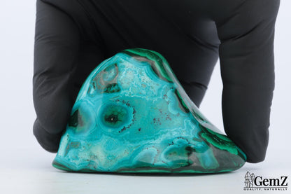 Chrysocolle-Malachite Polie, 158g, Motifs Tourbillonnants Naturels