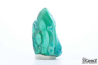 Chrysocolle-Malachite Sculpturale, 132g, Ondes de Vert et de Turquoise