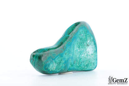 Chrysocolle-malachite polie, motifs ondulés – Congo RDC – 110 g