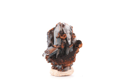 Baryte bleue sur goethite – Sidi Lhcen, Nador, Maroc – 43 g