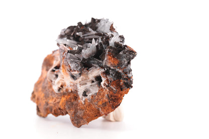 Baryte bleue sur Goéthite – Mine de Sidi Lhcen, Nador, Maroc, 121 g